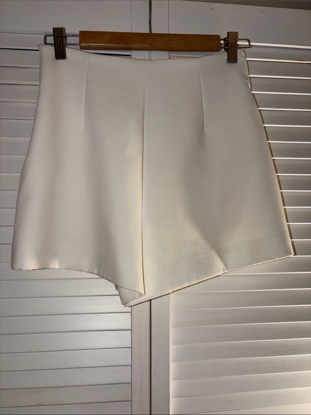 Zara High Waisted Tailored Fully Lined Mini Shorts or Skorts-Oyster White SZ Sm - Picture 4 of 6